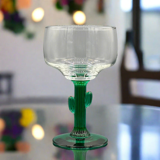Set of 4 Libbey Margarita Glasses with Cactus Stem